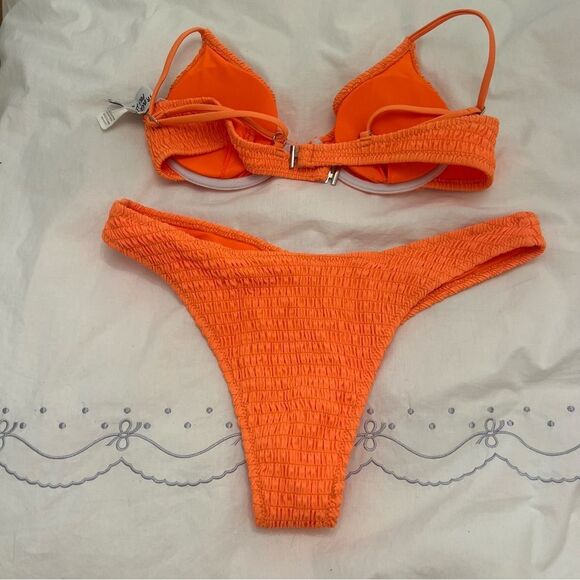 Princess Polly Orange Textured Bikini Set - Picture 3 of 4